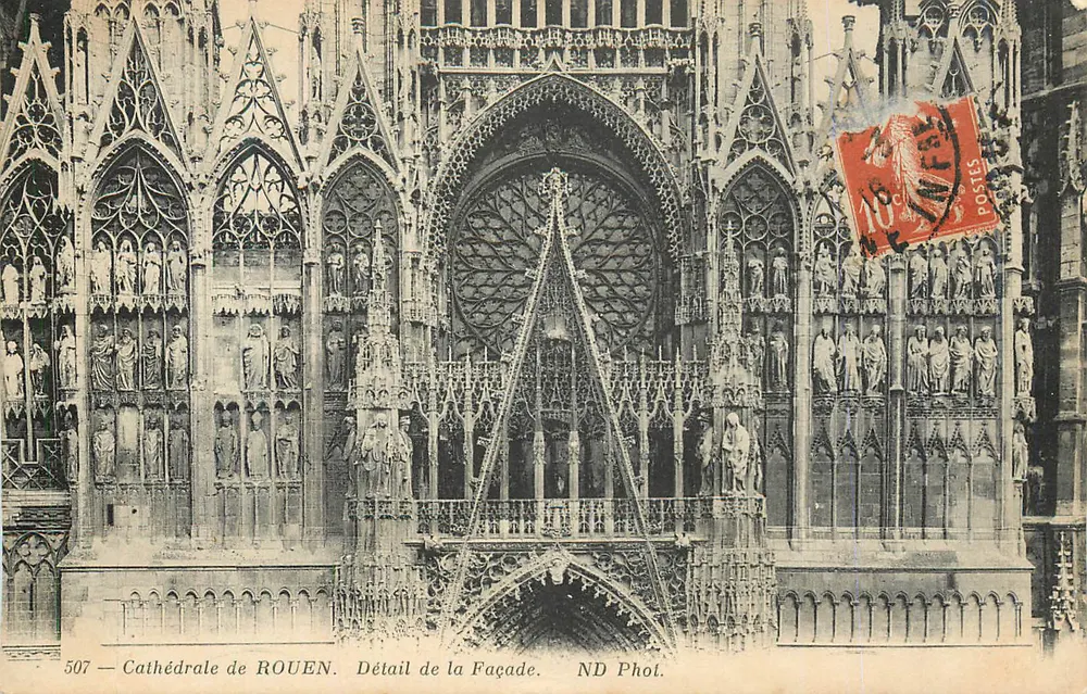 Catedral de ROUEN — Detalhe da Fachada — ND Fot. n°507 - Frente