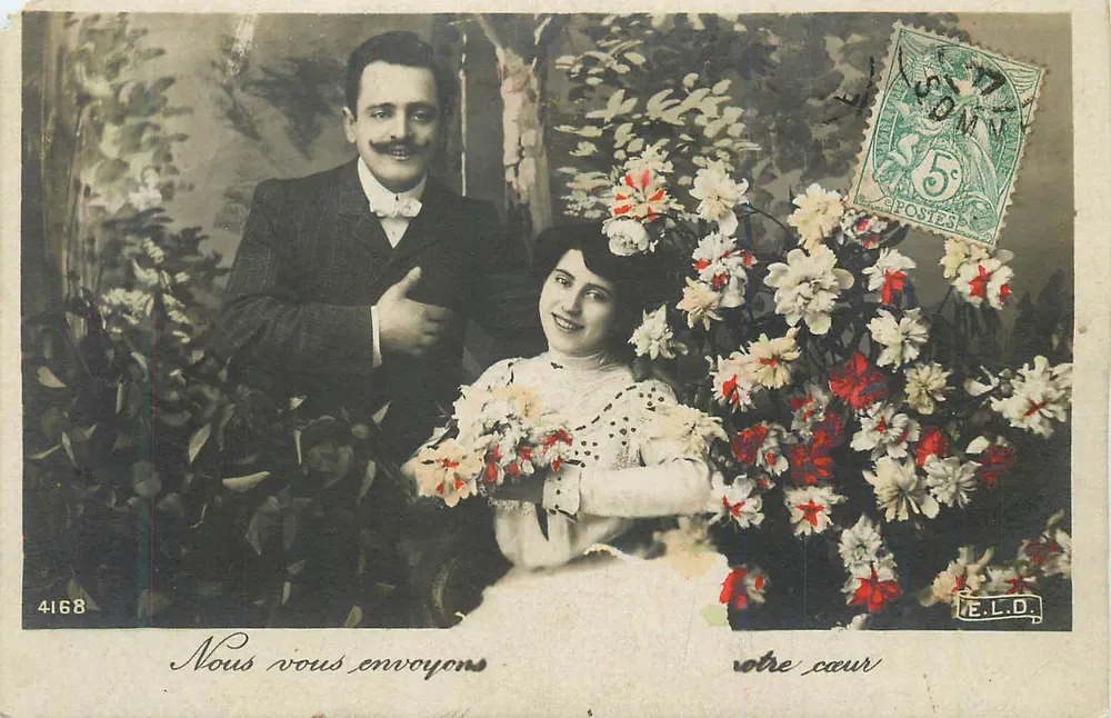 Casal no jardim — editor E.L.D., n° 4168 - Frente