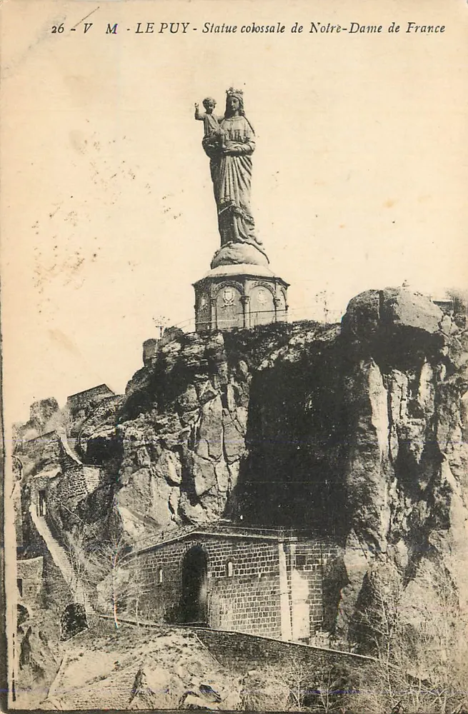 Le Puy - Kolossale Statue der Notre-Dame de France — Verlag V.M. Nr. 26 - Vorderseite