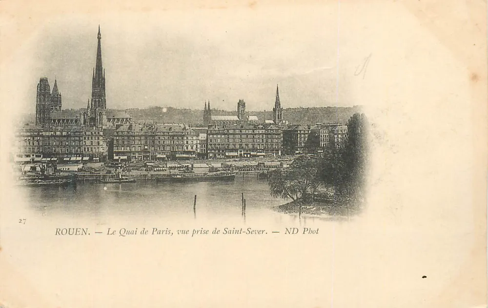 Rouen — Der Kai von Paris, Aufnahme von Saint-Sever — ND Pbot - Vorderseite