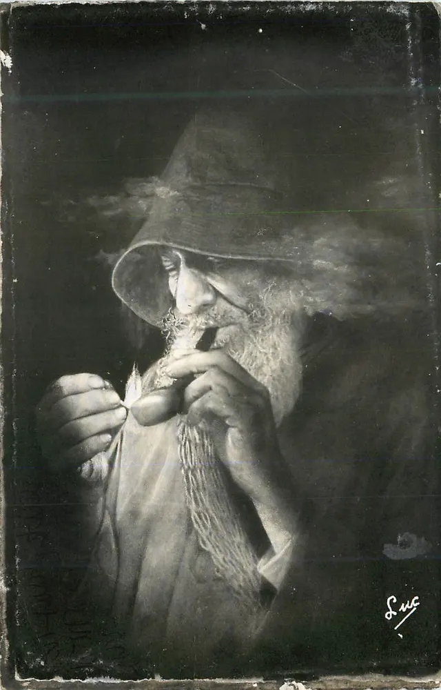 Alter Zauberer, der raucht — Fotograf Luc — Unveröffentlichte Serie - Vorderseite