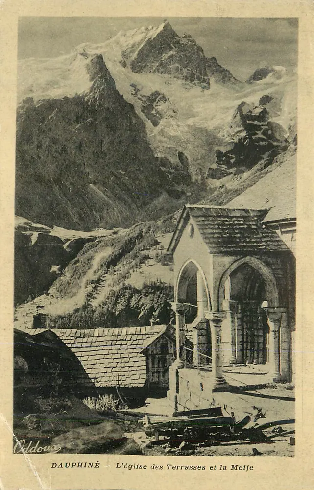 Dauphiné — Die Kirche der Terrasses und die Meije — Oddouas - Vorderseite