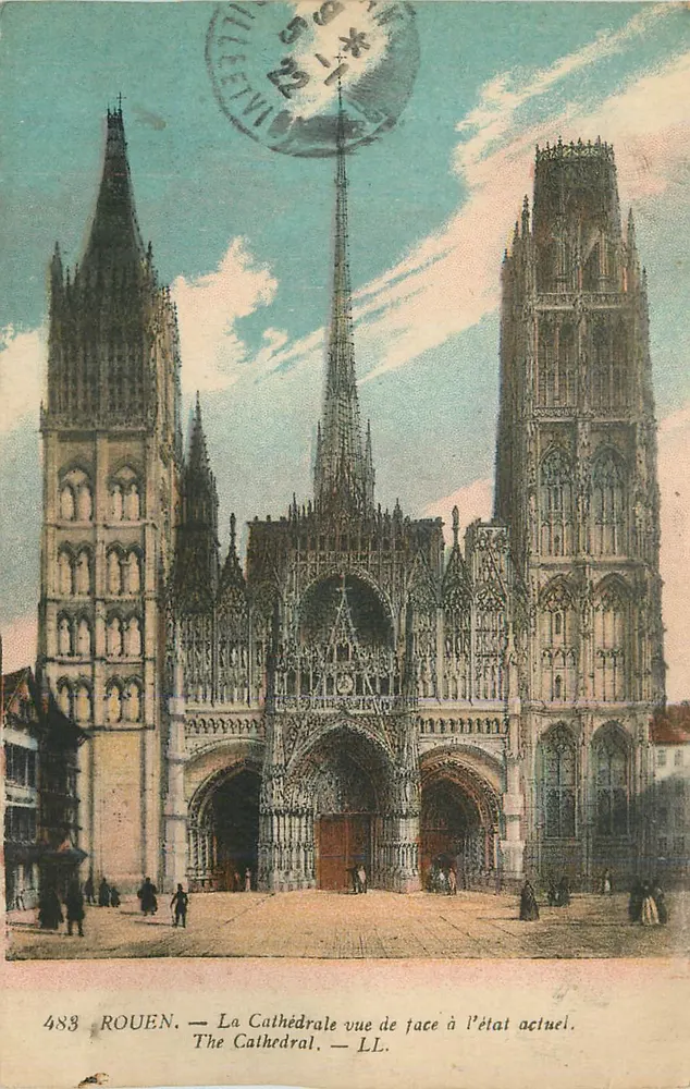 Rouen — La Cathédrale vue de face à l'état actuel — LL, n° 488 - Recto