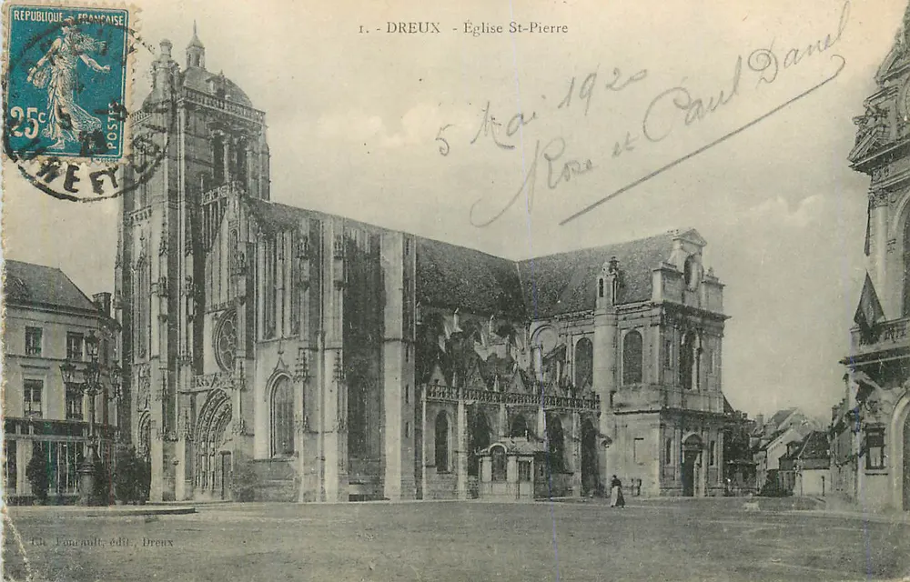 Dreux - Igreja de São Pedro — editor Th. Fonault, Dreux, n°1 - Frente