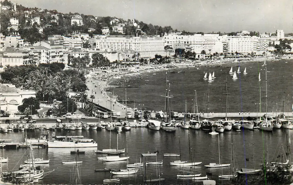 Ansicht der Bucht von Cannes — Strand und Hafen — Verlag nicht sichtbar - Vorderseite