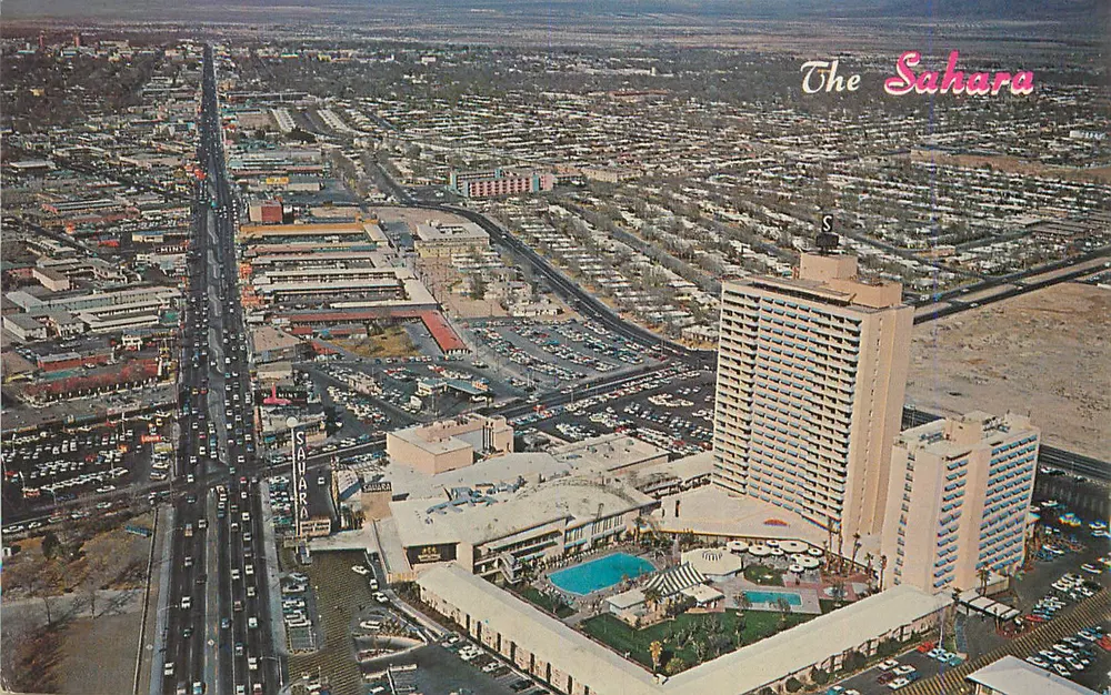 Le Sahara — Las Vegas — vue aérienne - Recto
