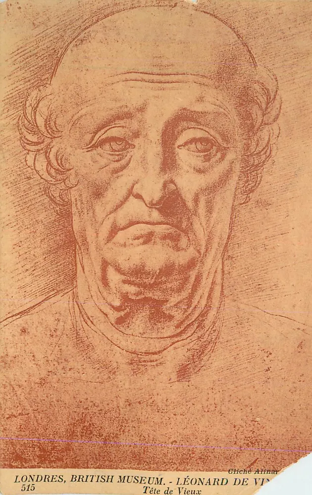 Kopf des Alten — Leonardo da Vinci — Gliche Alinar, Serie 515 - Vorderseite