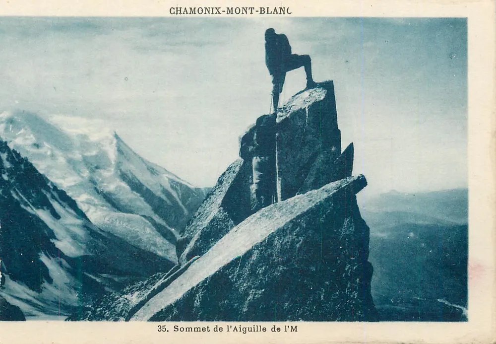 Chamonix-Mont-Blanc — Sommet de l'Aiguille de l'M — éditeur impr. sur la carte, n° 35 - Frente