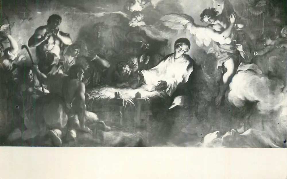 Natividade — cena religiosa — fotogravura ou reprodução de obra - Frente