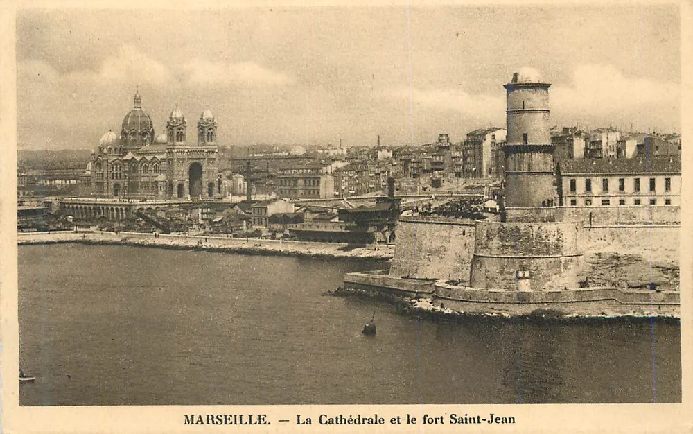 Marseille — Die Kathedrale und das Fort Saint-Jean - Vorderseite
