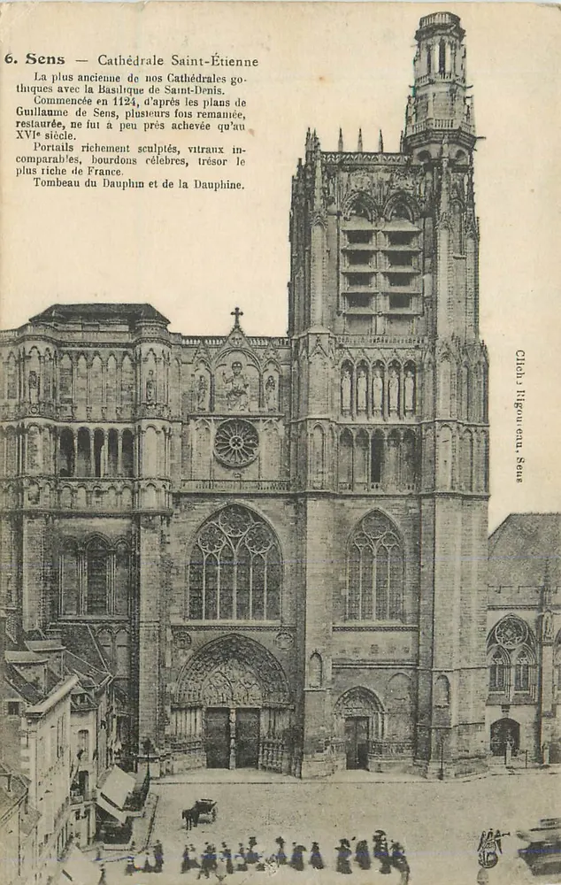 Sens — Catedral de São Etienne — Cliché Rigou e Cie, Sens - Frente