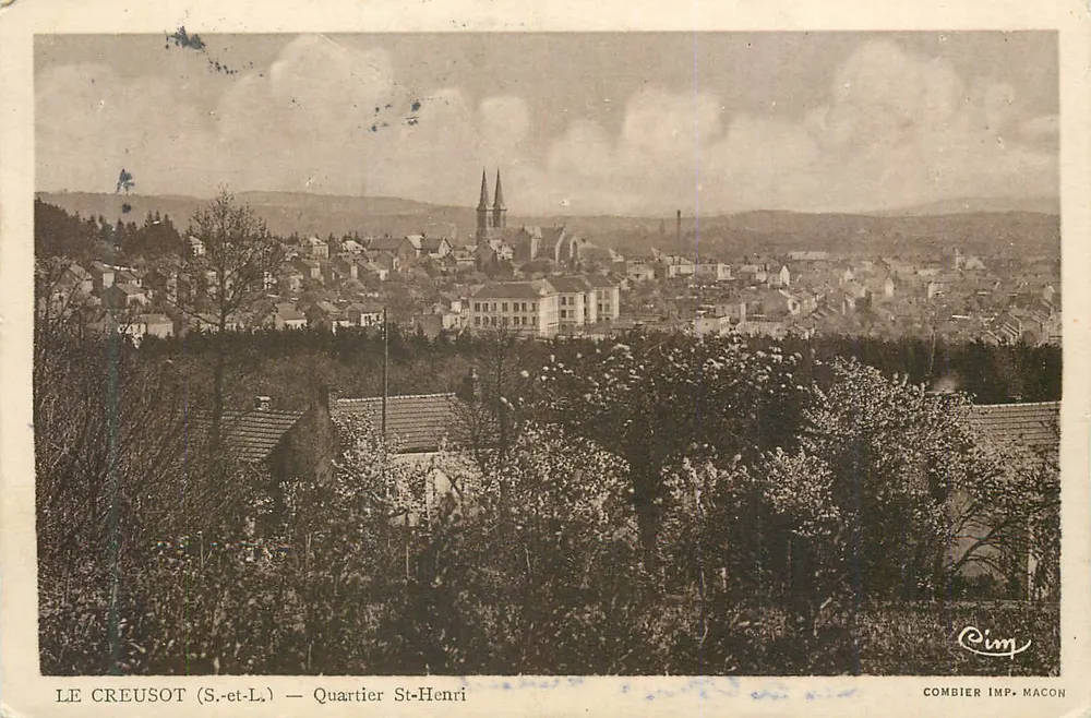 Le Creusot (S.-et-L.) — Barrio San Henri — Combier Imp. Macon - Anverso