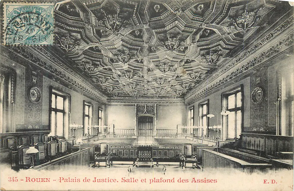 Rouen - Palast der Justiz. Saal und Decke der Assisen — E.D. n°345 - Vorderseite