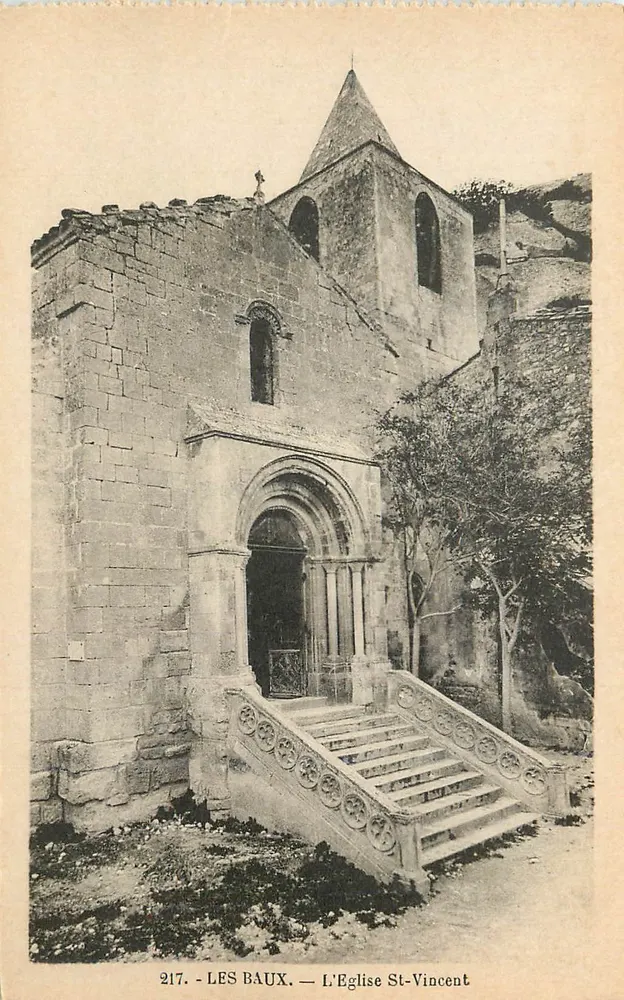 Les Baux - De Kerk van Sint-Vincent — onbekende uitgever, n° 217 - Voorkant