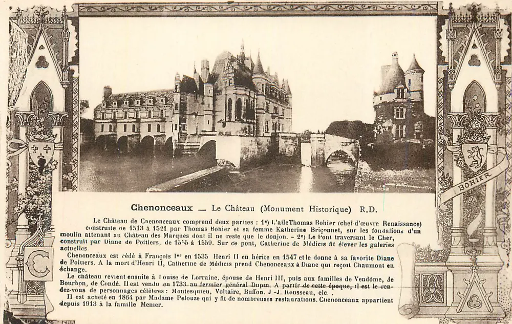 Chenonceaux — O Castelo (Monumento Histórico) R.D. — Thomas Bohier e Catherine de Médicis - Frente