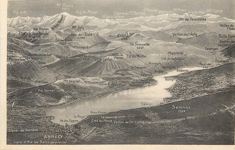 Visão aérea das Alpes do Norte — Annecy (Borges du Fer) — editor não visível - Frente