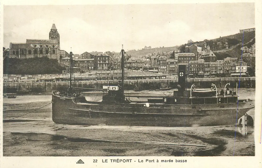 Le Tréport - O Porto com maré baixa — editor A.P.A. n°22 - Frente