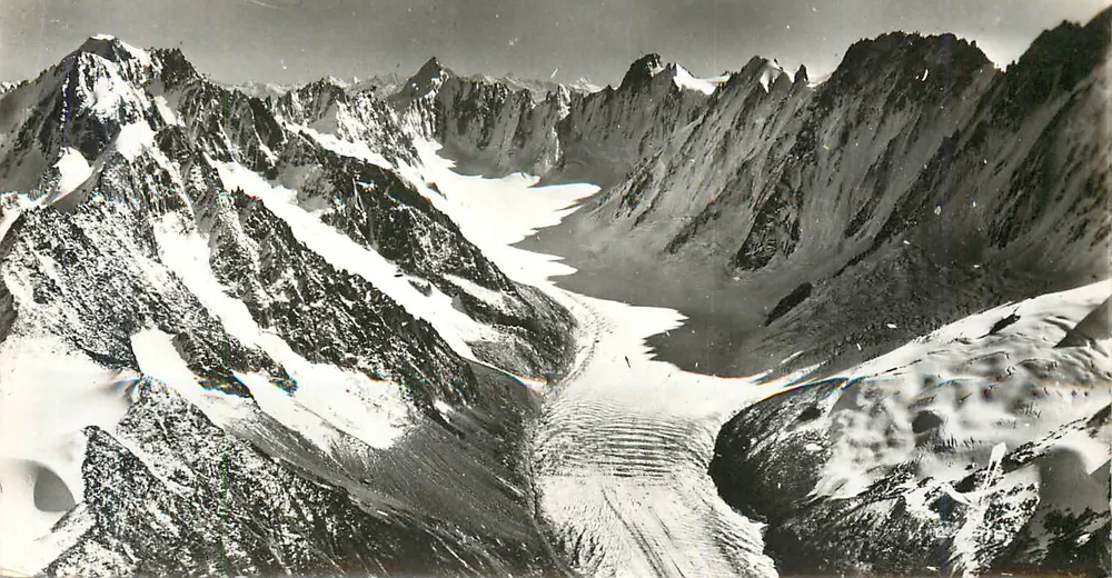 Glacier der Aiguille du Midi — Panoramablick — unbekannter Verlag, Seriennummer nicht lesbar - Vorderseite