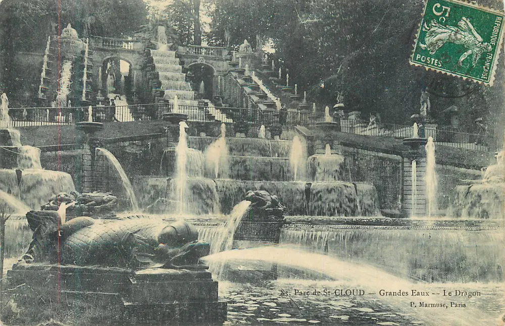 Parque de St-Cloud — Grandes Eaux — O Dragão — P. Marmuse, Paris - Frente