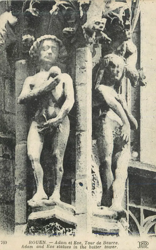 Rouen — Adam et Ève, Tour de Beurre - Recto