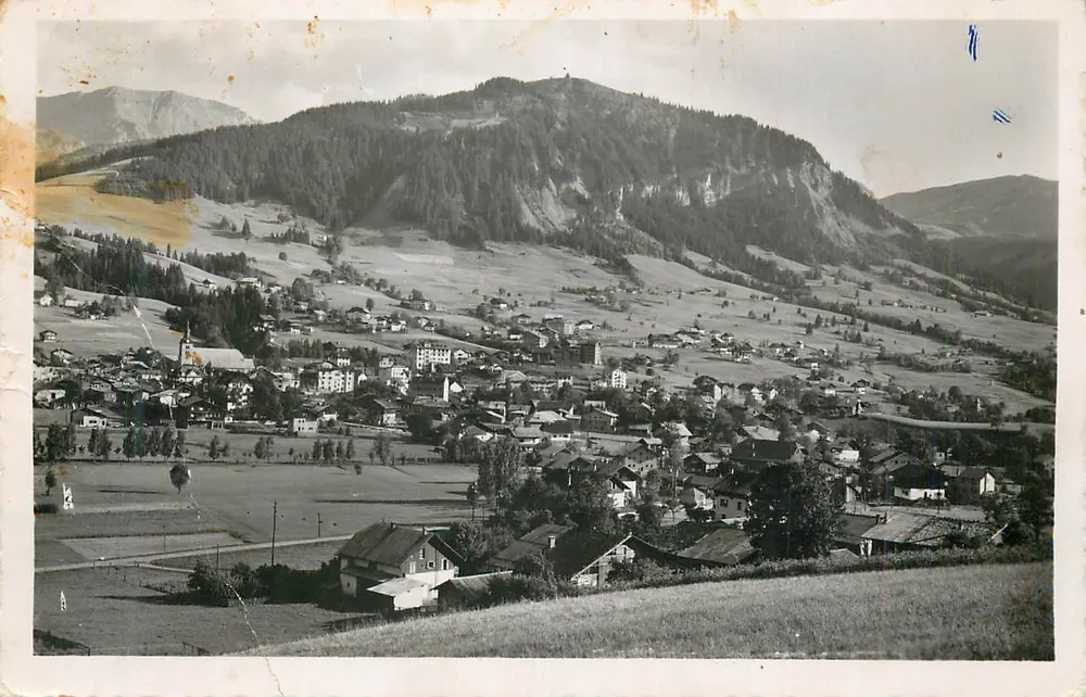 Vila alpina na montanha — vista panorâmica — editor desconhecido - Frente