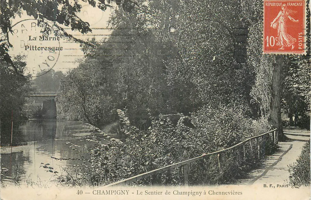 Champigny - Il Sentiero di Champigny a Chennevières — B.F., Parigi - Recto