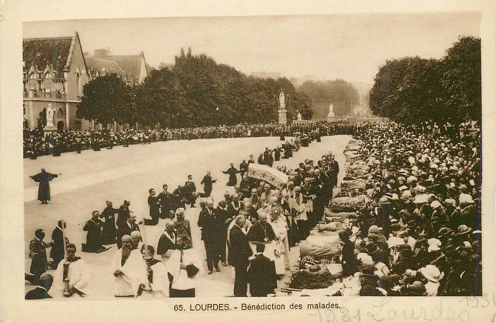 Lourdes - Blessing of the Sick — unidentified publisher, series number 65 - Front