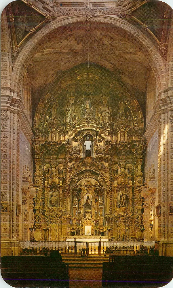 Intérieur de l'église de la Purísima Concepción — ornements dorés et fresques — éditeur non visible - Recto