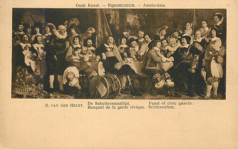 Banquet de la garde civique — B. Van der Helst — Rijksmuseum Amsterdam - Recto