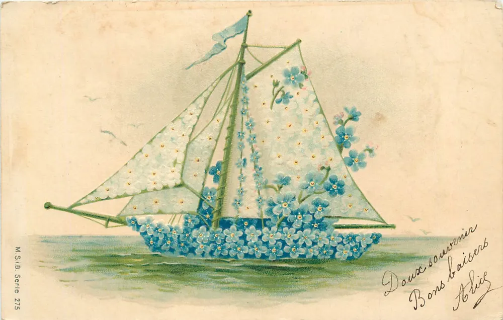 Barco decorado com flores — Série 275 — M.S.I.B. - Frente