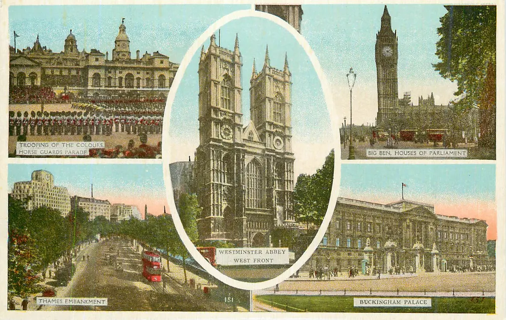 Londres — Vista panorâmica dos monumentos emblemáticos — editor não visível, n° de série 151 - Frente