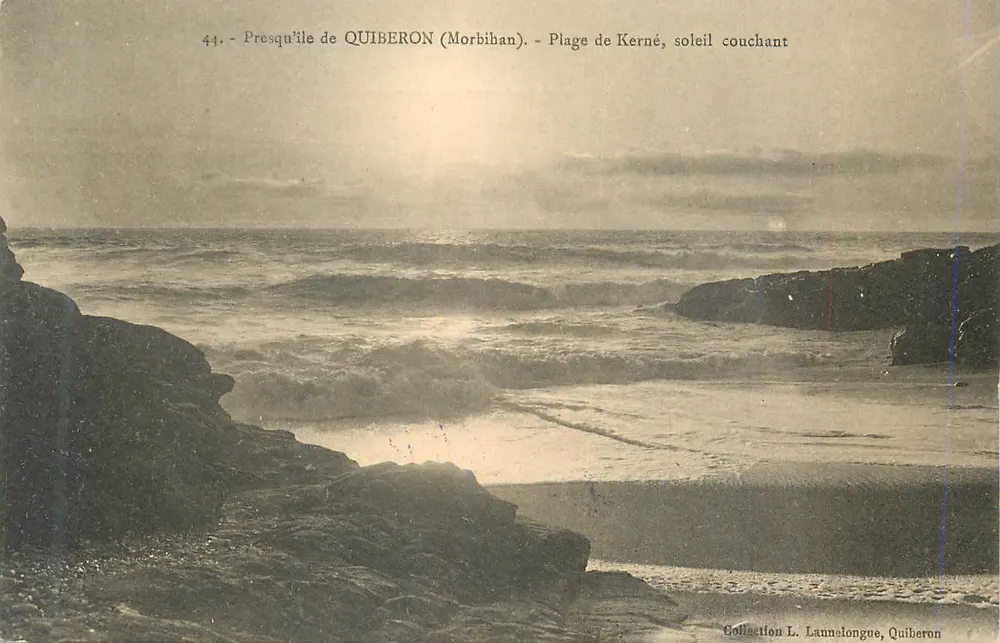 Halbinsel von QUIBERON (Morbihan) — Strand von Kerné, Sonnenuntergang — Sammlung L. Lannelongue, Quiberon - Vorderseite