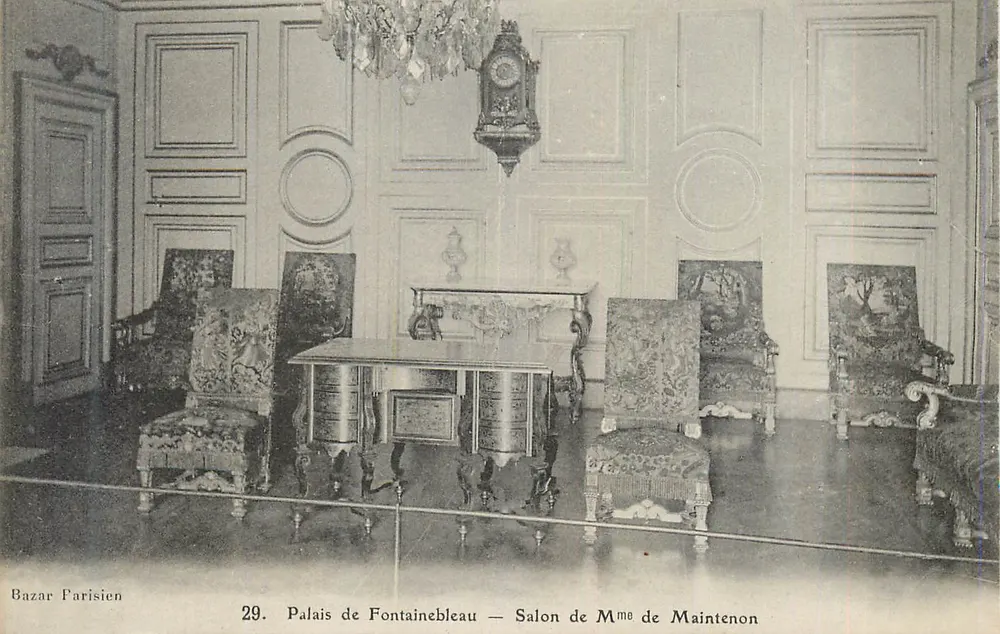 Schloss Fontainebleau — Salon von Madame de Maintenon — Bazar Parisien, Nr. 29 - Vorderseite