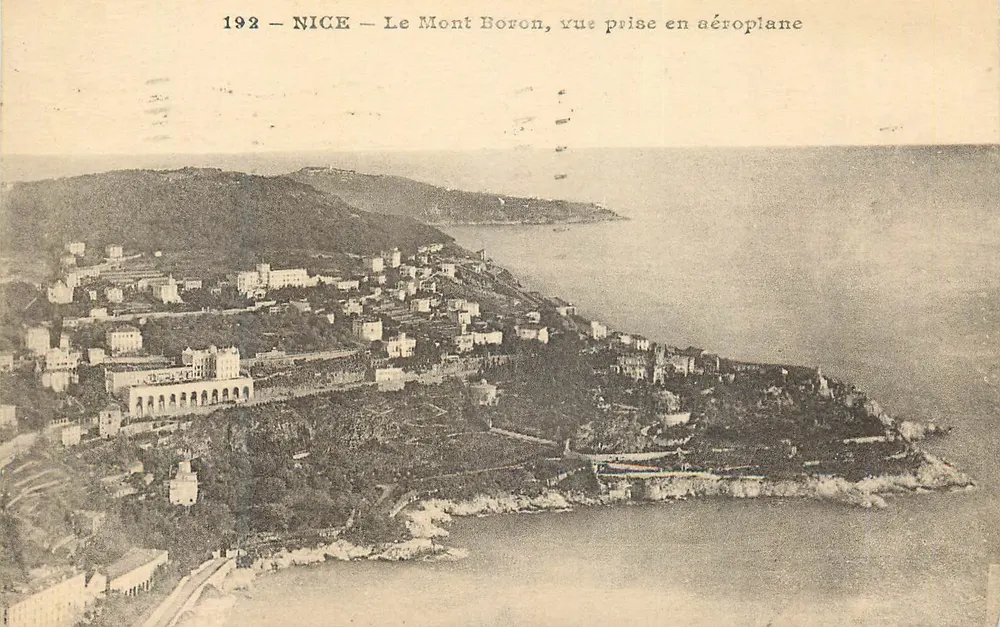 Nice — Le Mont Boron, vue prise en aéroplane — 192 — Éditions de la Poste - Recto