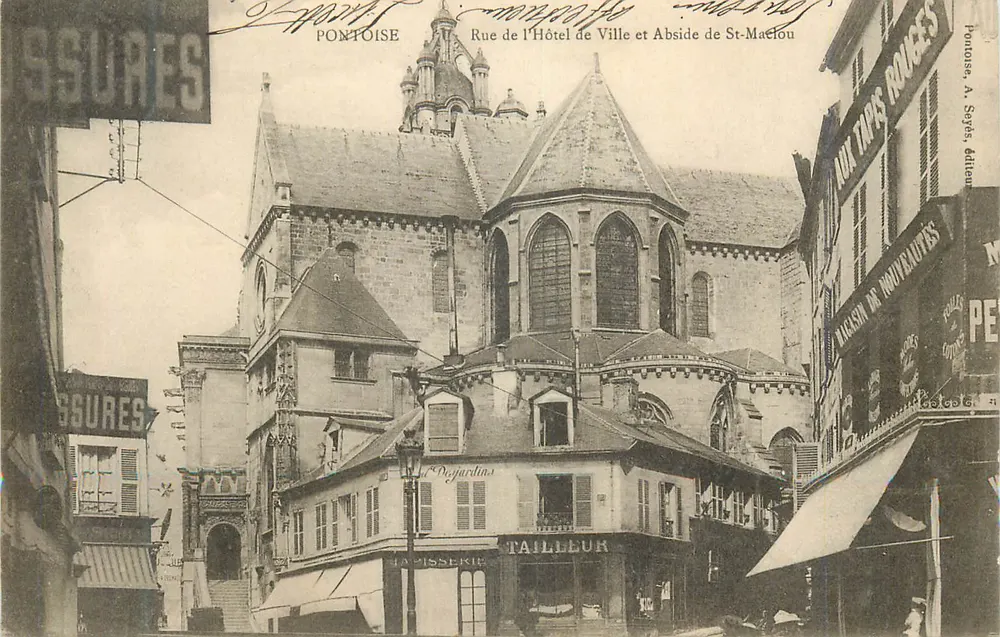 Pontoise — Rue de l'Hôtel de Ville und Abside von St-Maclou — Pontoise, A. Septès, Verlag - Vorderseite