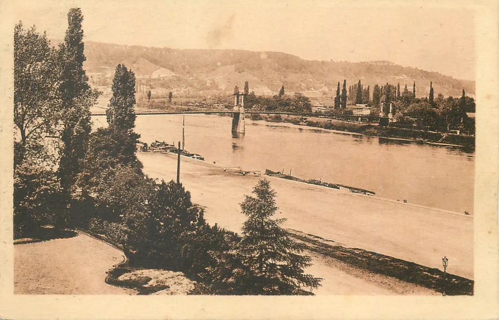 Ansicht des Rhônes in Lyon — Brücke und Kai — Verlag unbekannt - Vorderseite