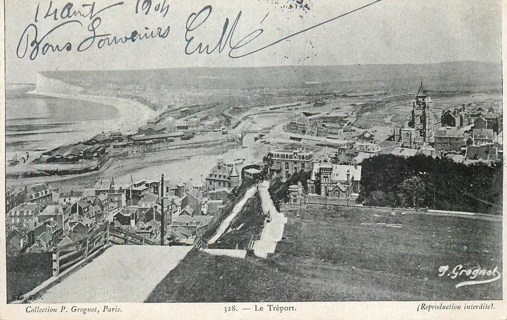 Le Tréport — Vista panorâmica — P. Grognot, Paris, n° 328 - Frente