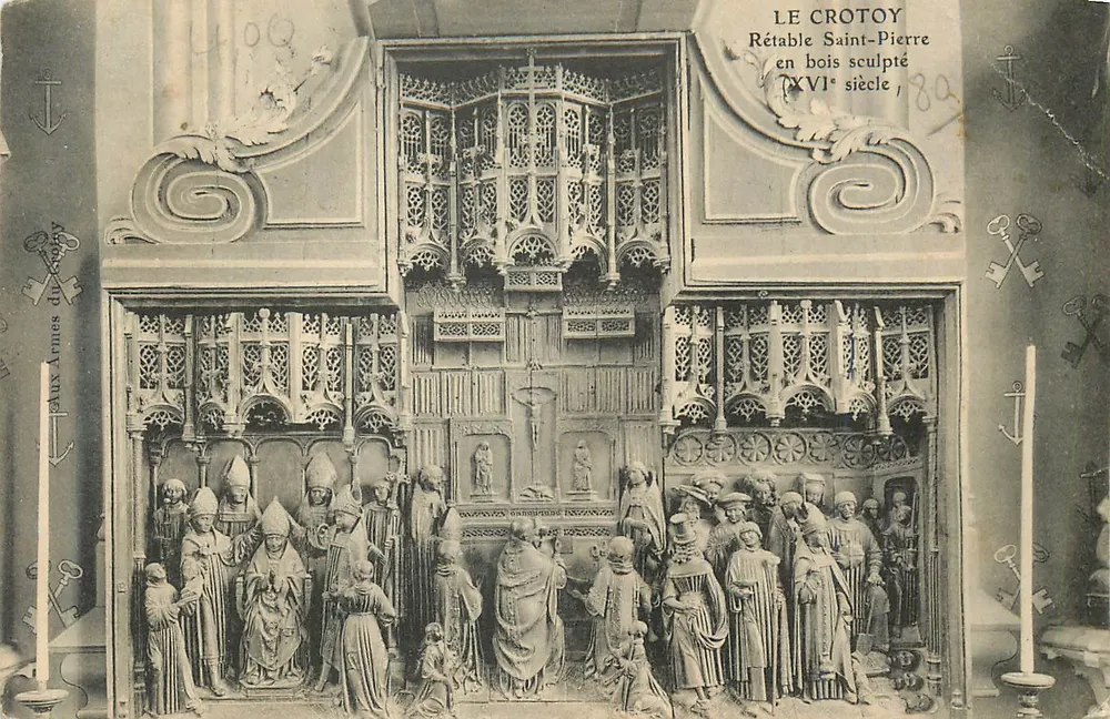 Le Crotoy — 16. Jahrhundert, geschnitztes Holzretabel der Kirche Saint-Pierre — Verlag A. P. S. (Paris) Nr. 409 - Vorderseite