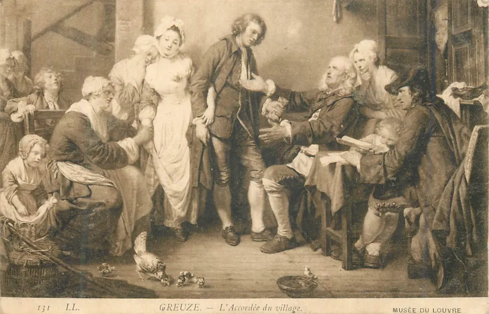 L'Accordée du village — Greuze — Musée du Louvre - Recto