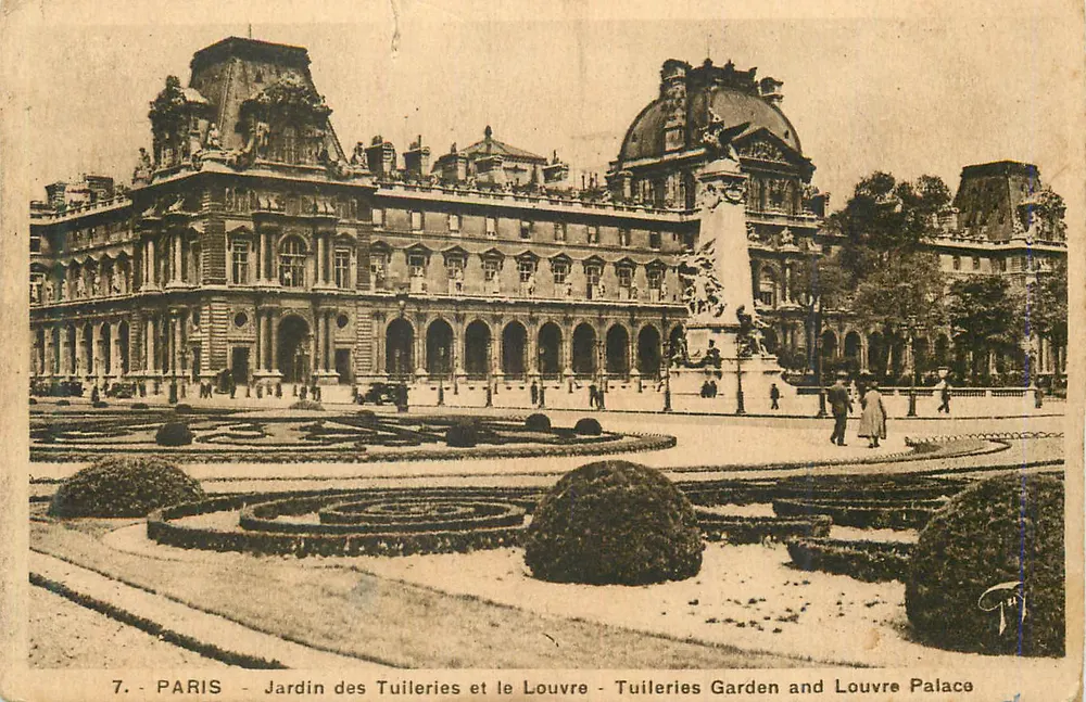 Paris - Jardin des Tuileries et le Louvre - Tuileries Garden and Louvre Palace - éditeur non visible - Recto