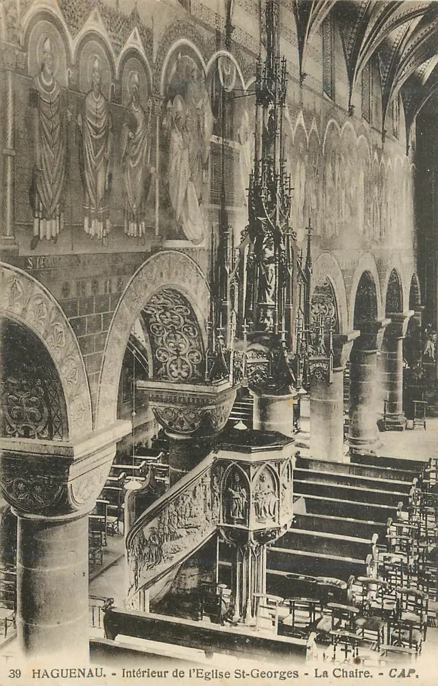 Haguenau — Innenansicht der Kirche St-Georges — Die Kanzel — CAP. - Vorderseite