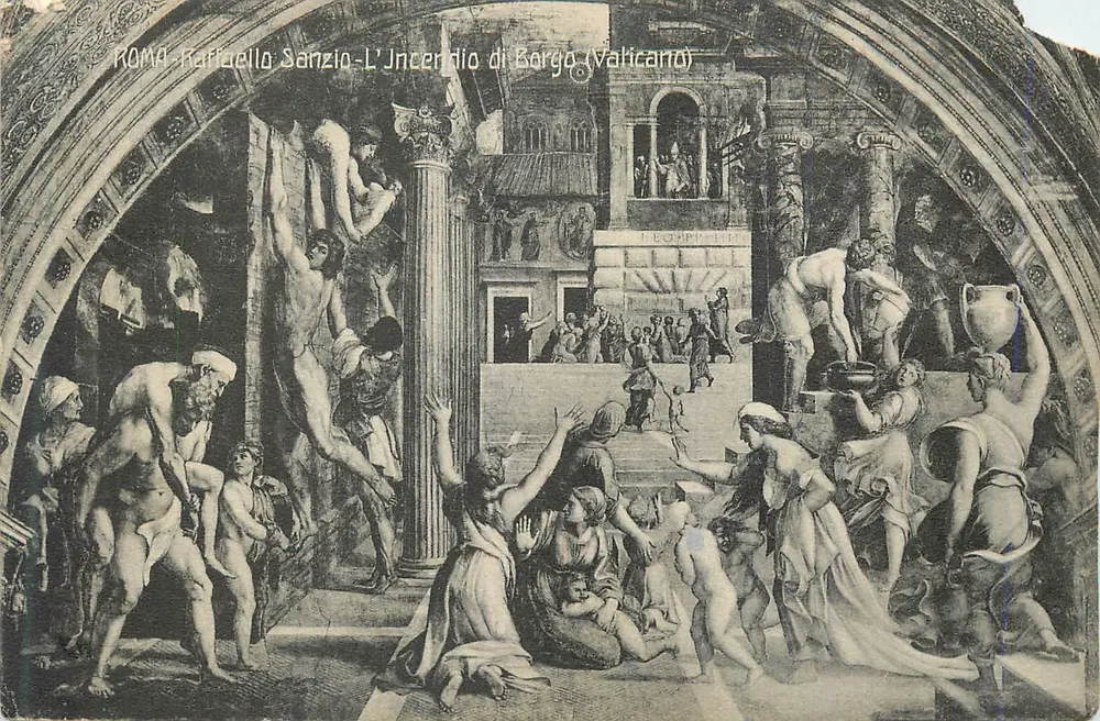Roma - Raffaello Sanzio - O Incêndio de Borgo (Vaticano) - Frente