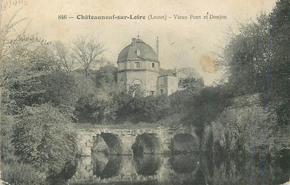 Châteauneuf-sur-Loire (Loiret) — Alter Brücke und Bergfried — CI L. Marchand - Vorderseite