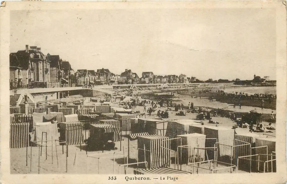Quiberon — A Praia — editor desconhecido, n° de série 353 - Frente