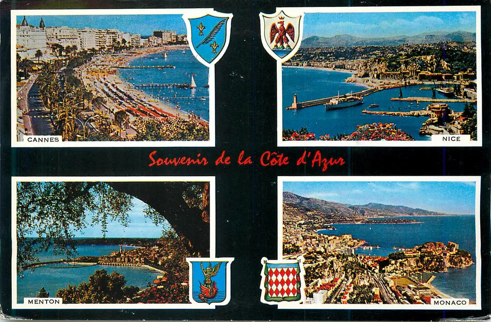 Cannes, Menton, Nice, Monaco — Recuerdo de la Costa Azul - Anverso