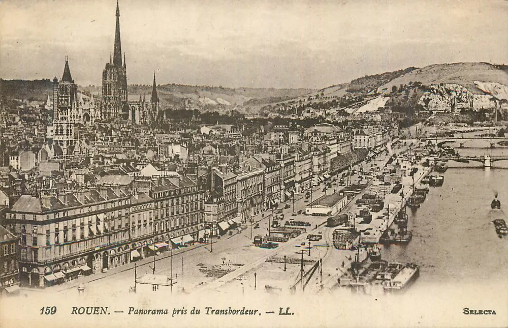 Rouen — Panorama tirado do Transbordeur — LL. — Sélecta, n° 159 - Frente
