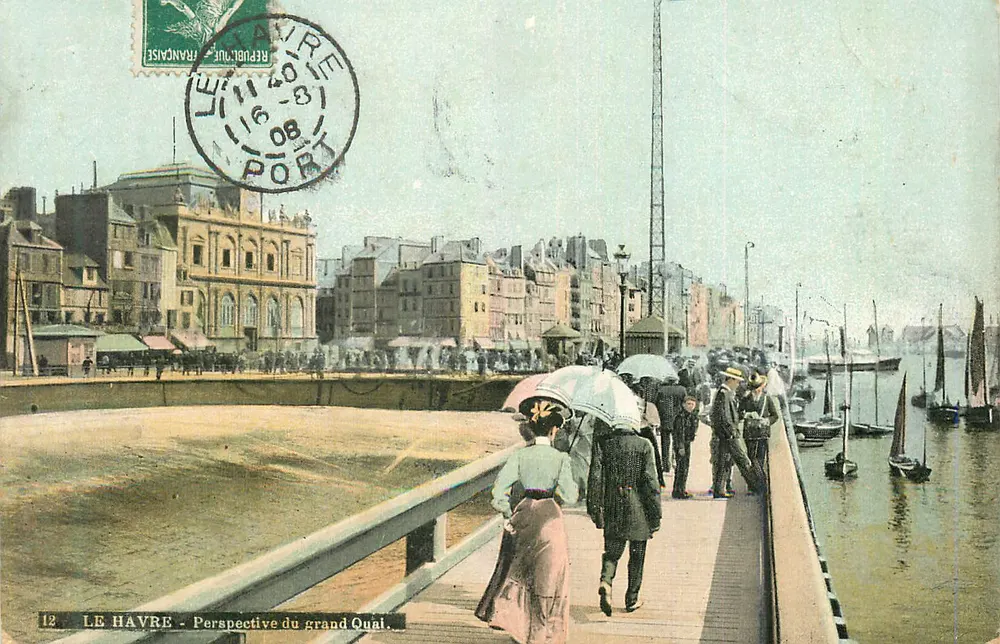 Le Havre - Prospettiva del grande molo. - Recto