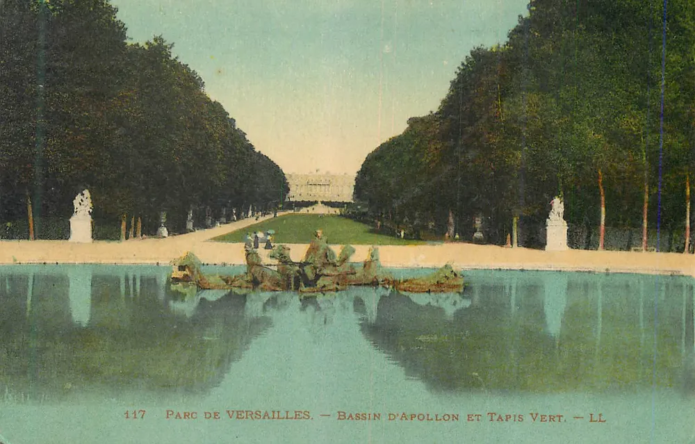 Parc de Versailles — Bassin d'Apollon et Tapis Vert — LL, n° 117 - Recto