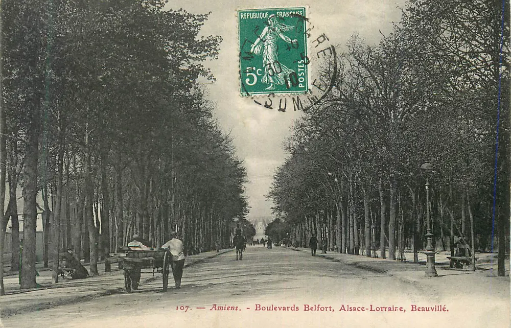 Amiens — Boulevards Belfort, Alsace-Lorraine, Beauvillé — 107 - Recto