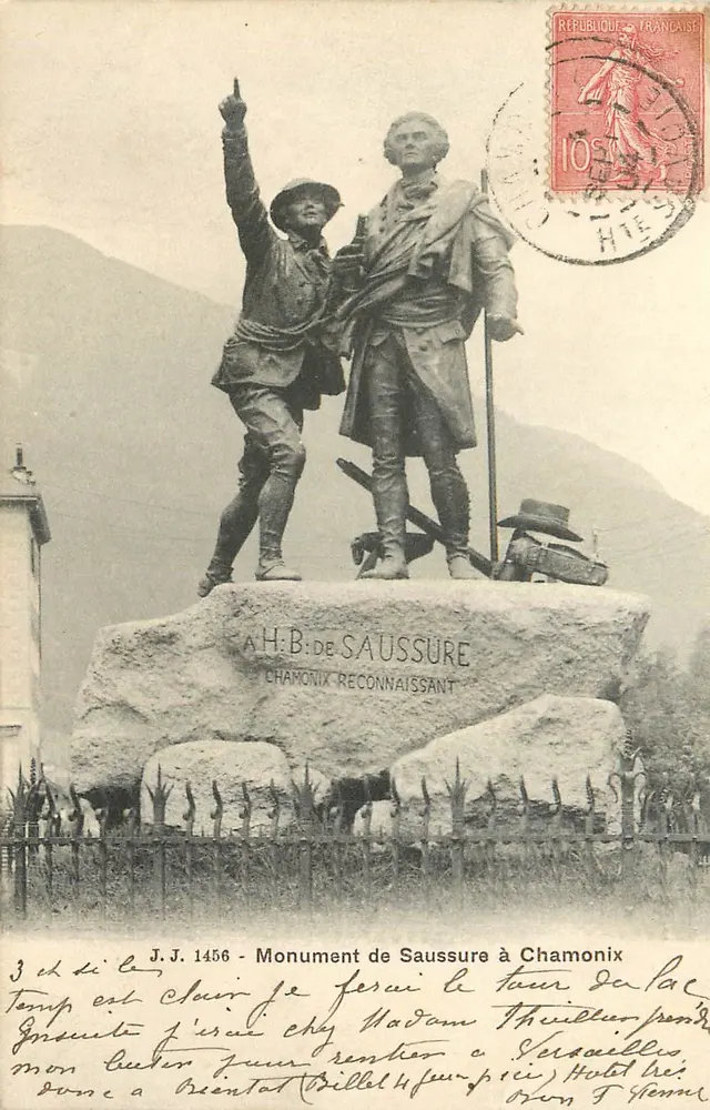 Monument de Saussure em Chamonix — J.J. 1456 — editor J.J. 1456 - Frente